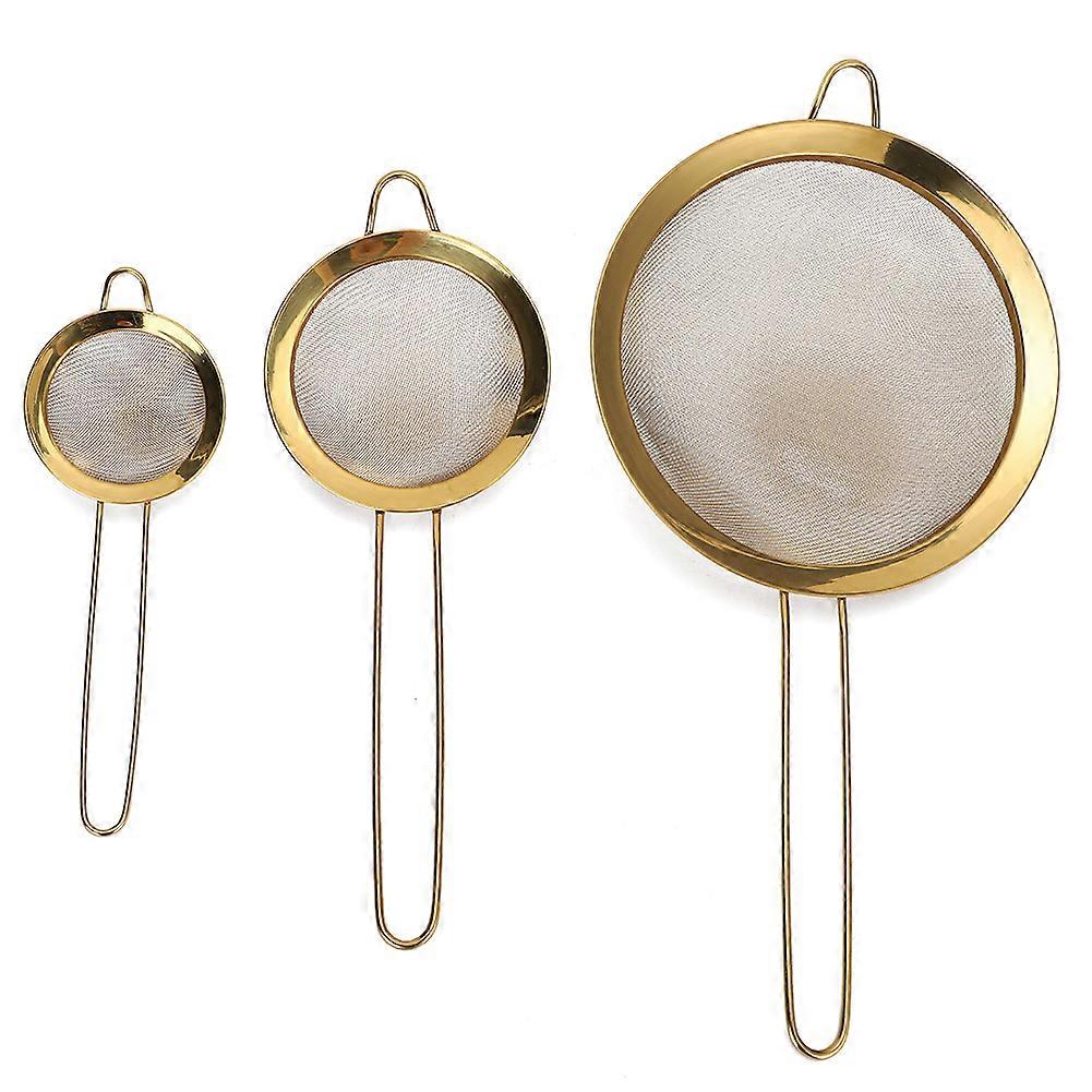 Stainless Steel Fine Mesh Oil Strainer Flour Colander Sieve Sifters with Long Handle for Kitchen Food