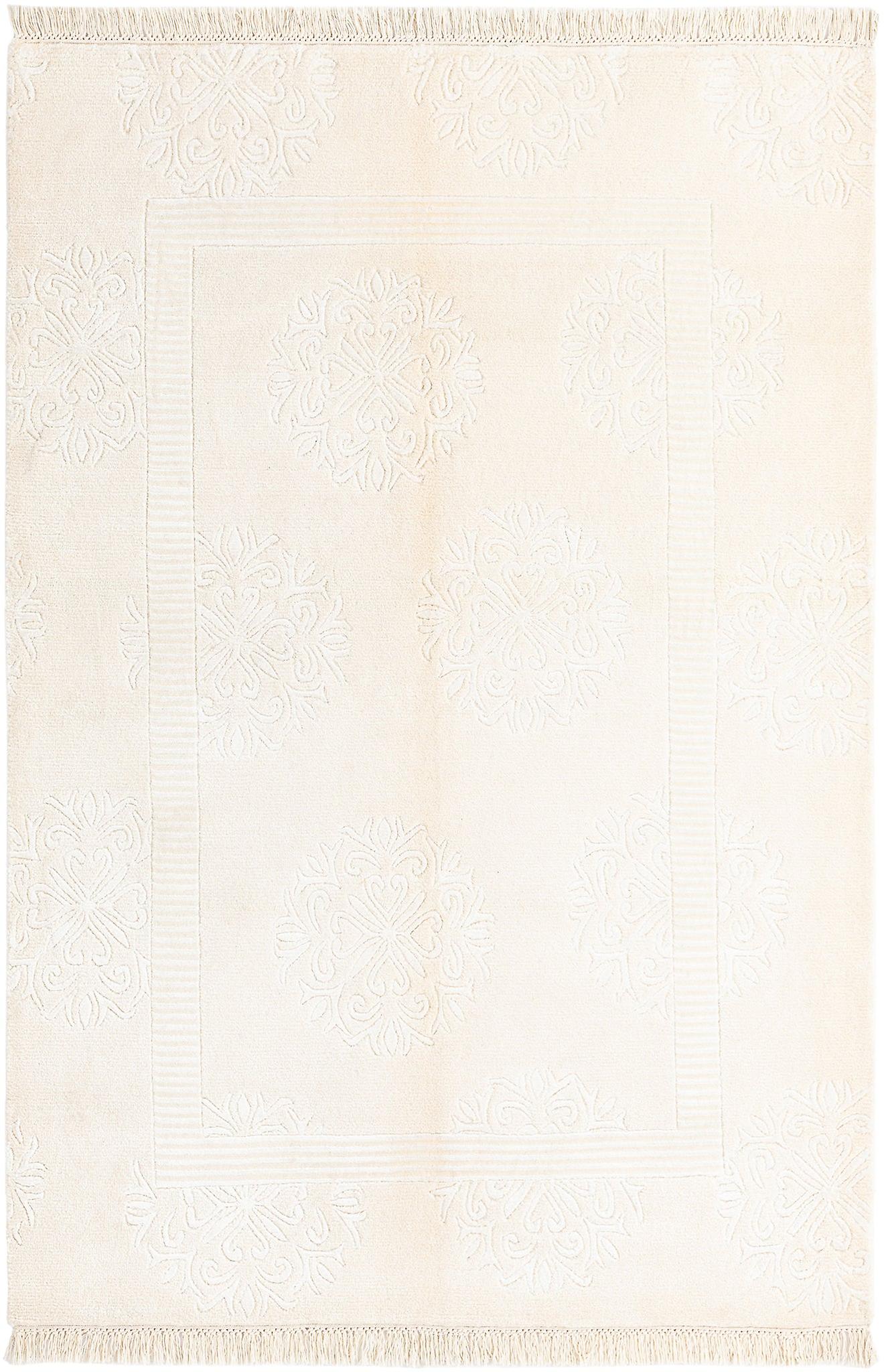 Hadorn Darya-印度 122x180 带米色手摇织机印度地毯
