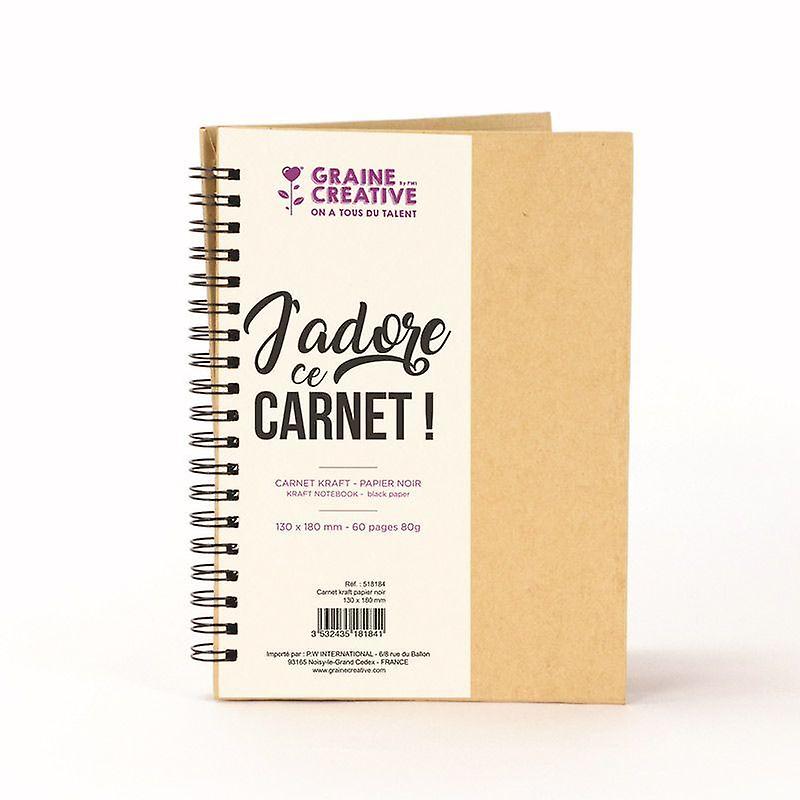 Kraft spiral notebook - Black paper - 18 x 13 cm