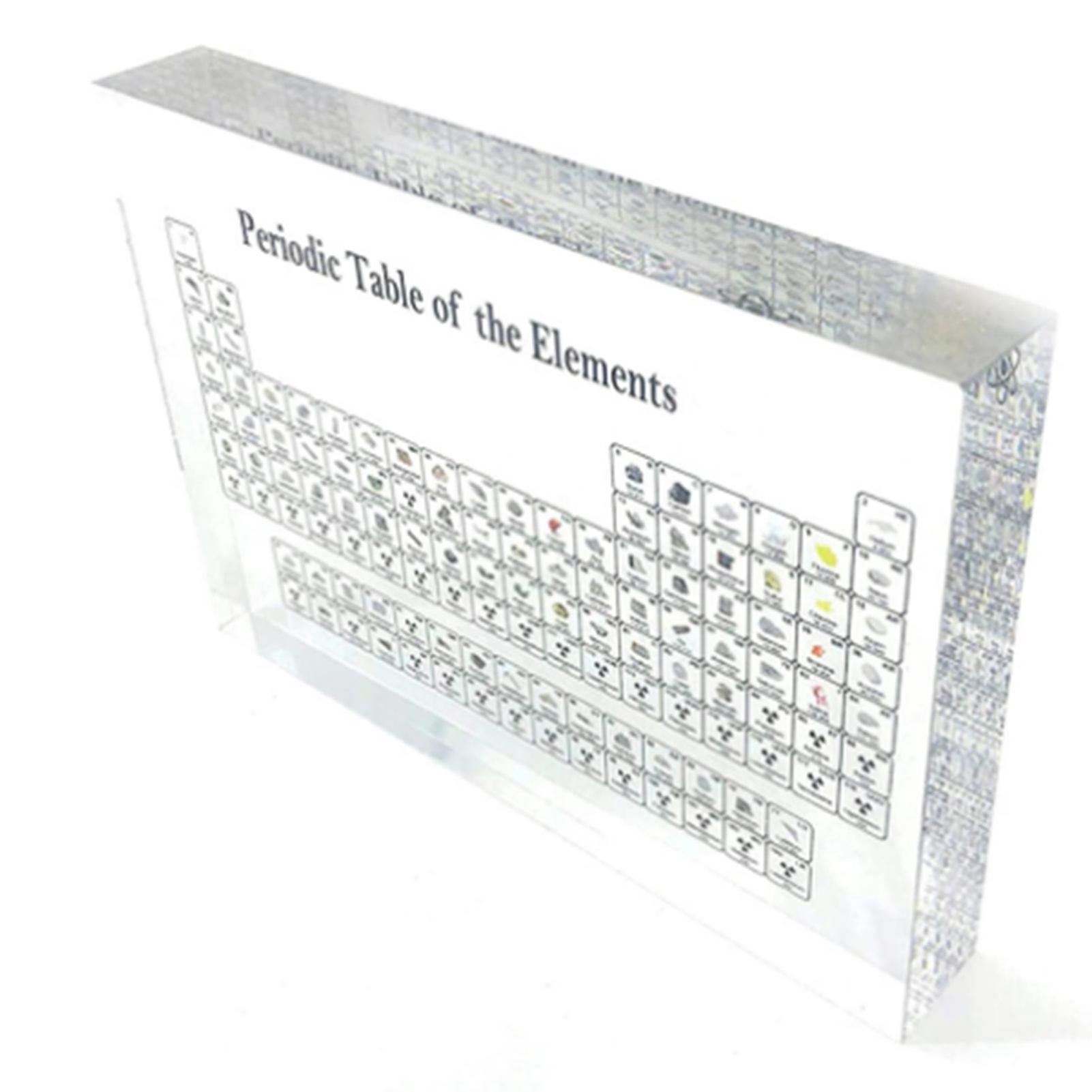 Acrylic Periodic Table Display - 85 Elements Teaching Chemical Elements for Home - Transparent 150x114x20mm