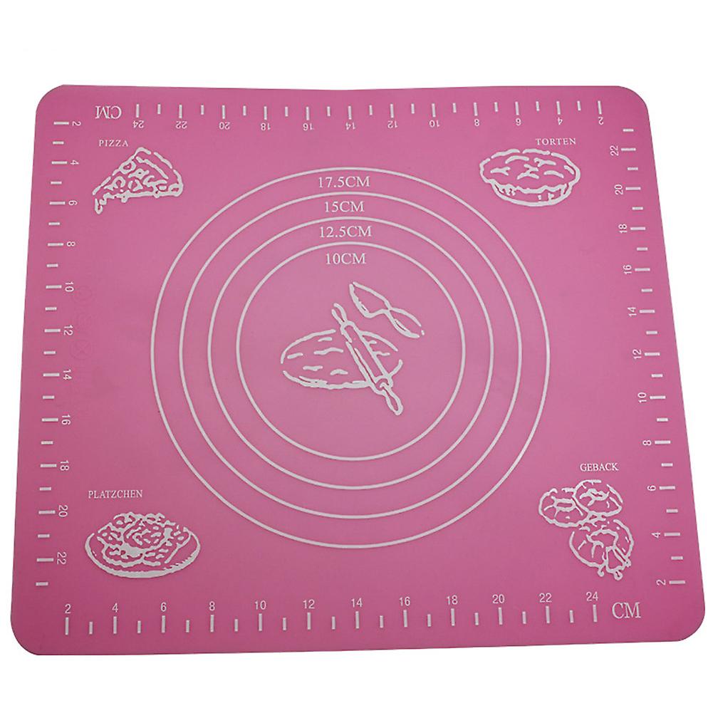 Tapis de pétrissage antiadhésif en silicone pour pâtisserie (rose 26 x 29 cm)