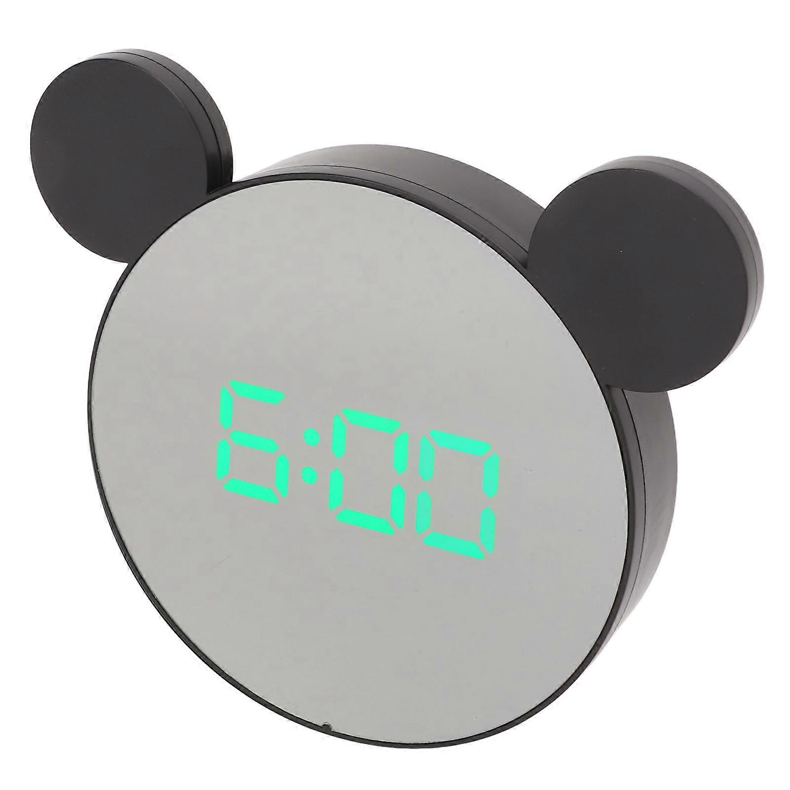 Mirror Alarm Clock LED Digital with 2 Brightness Levels Green Light