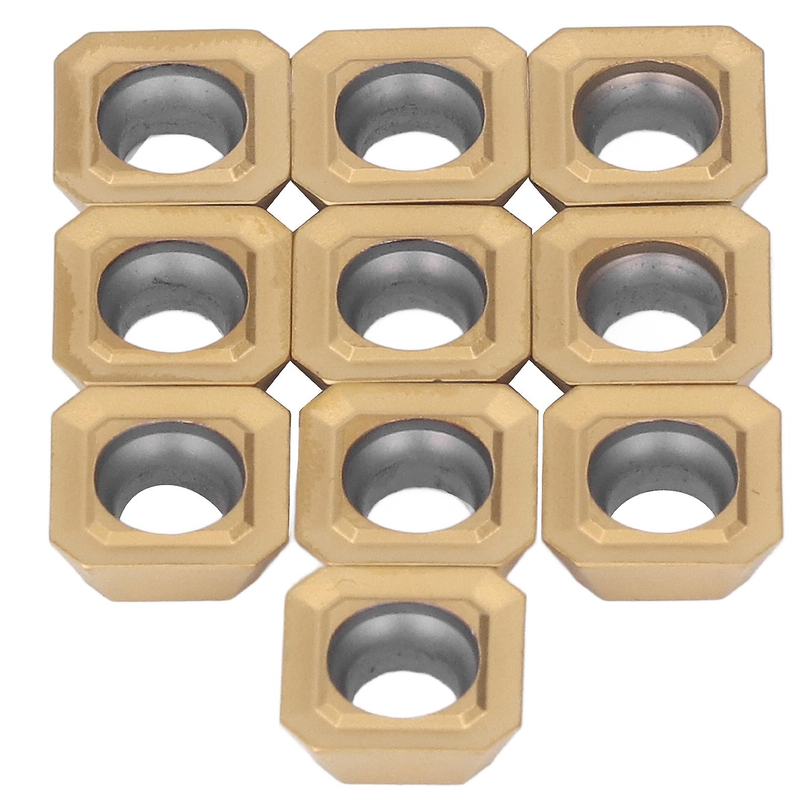 10 Pcs CNC Carbide Insert Cutter, Carbide Milling Insert Coated Wear Resistant CNC Lathe Finishing Cutter Efficient Steel Machining Inserts R4Q7J