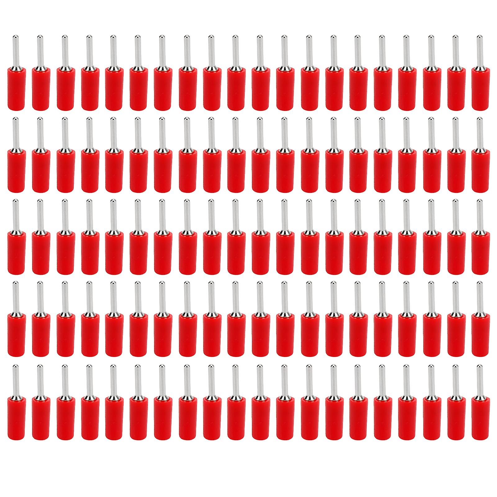 100Pcs αρσενική επινικελωμένη καρφίτσα ορείχαλκου βουλωμάτων μπανάνας ευθεία για την εσωτερική επιτροπή J.10001 2mmRed ελατηρίων