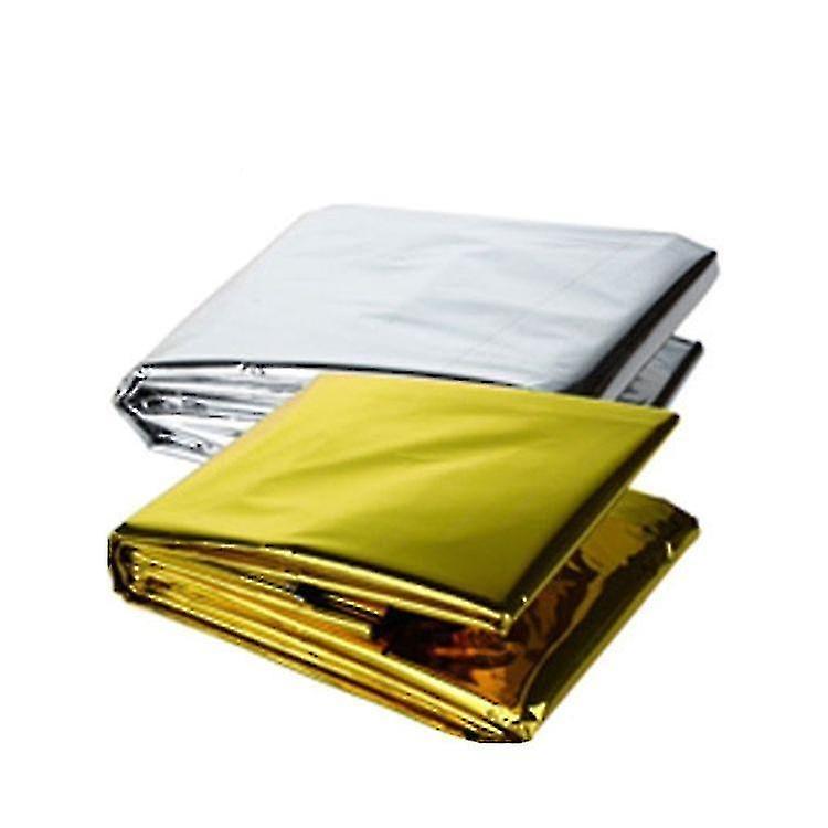 Outdoor Camping Aluminum Foil Silver Gold Survival Rescue Emergency Blanket 2 Pieces