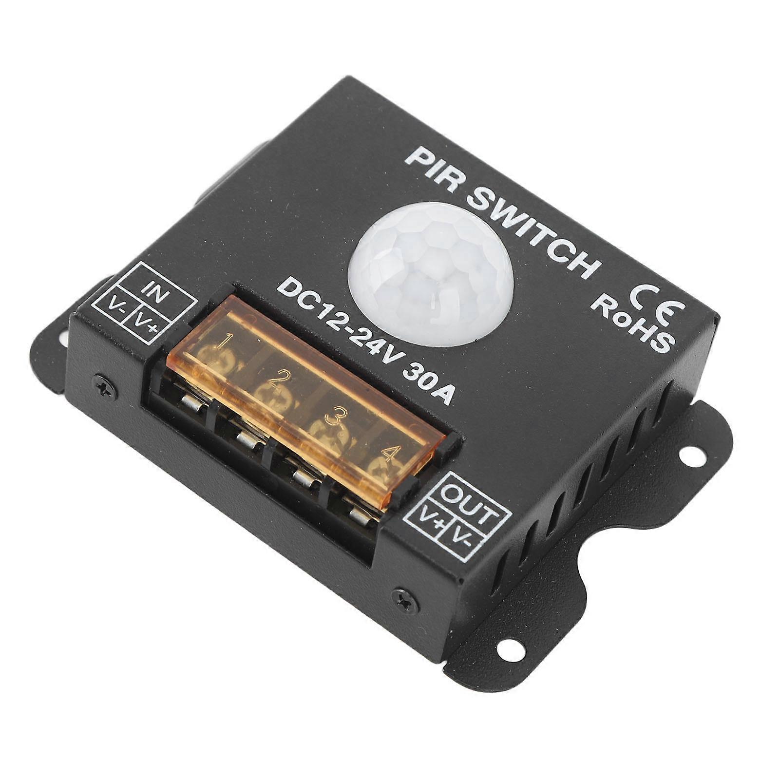 PIR Switch Motion Sensor LED Human Infrared Sensing Controller for Light Strip Outdoor DC12‑24V 30A 