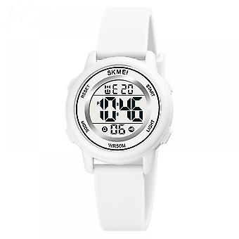 SUJI Kinder Digitale Sport Wasserdichte Uhr für Mädchen Jungen, Kindersport Outdoor LED Elektrische Uhren mit leuchtendem Alarm Stoppuhr Kinderarmbanduhr (weiß