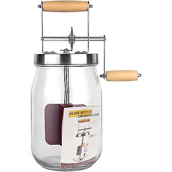 Manuel smør churner træ håndtag ryster rustfrit stål gear Bagning af top gadgets smør maker fløde mixer 1.5L