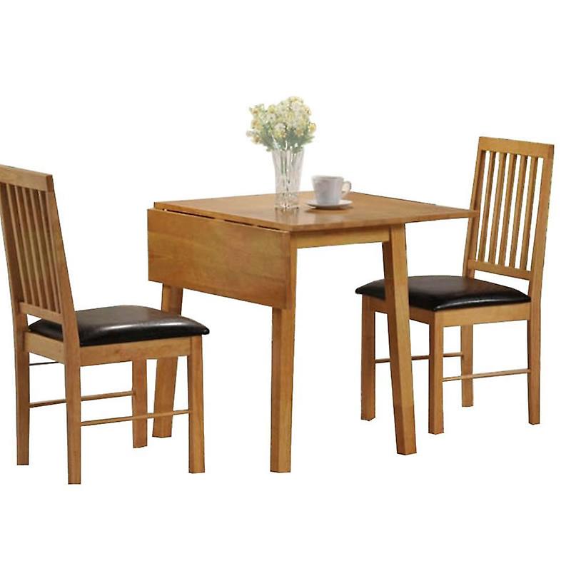 Paray 2 SeaterSet In Pine Brown Drop Leaf Space Saving Table