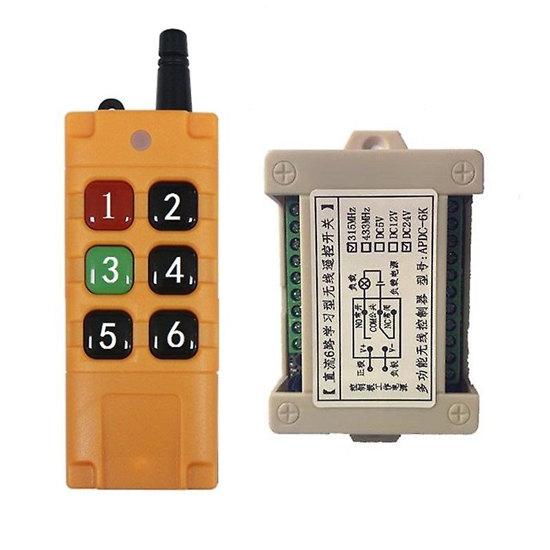 12V24v Six-way Learning Switch With High-power Long-distance 6-button Wireless Remote Control Transmitte