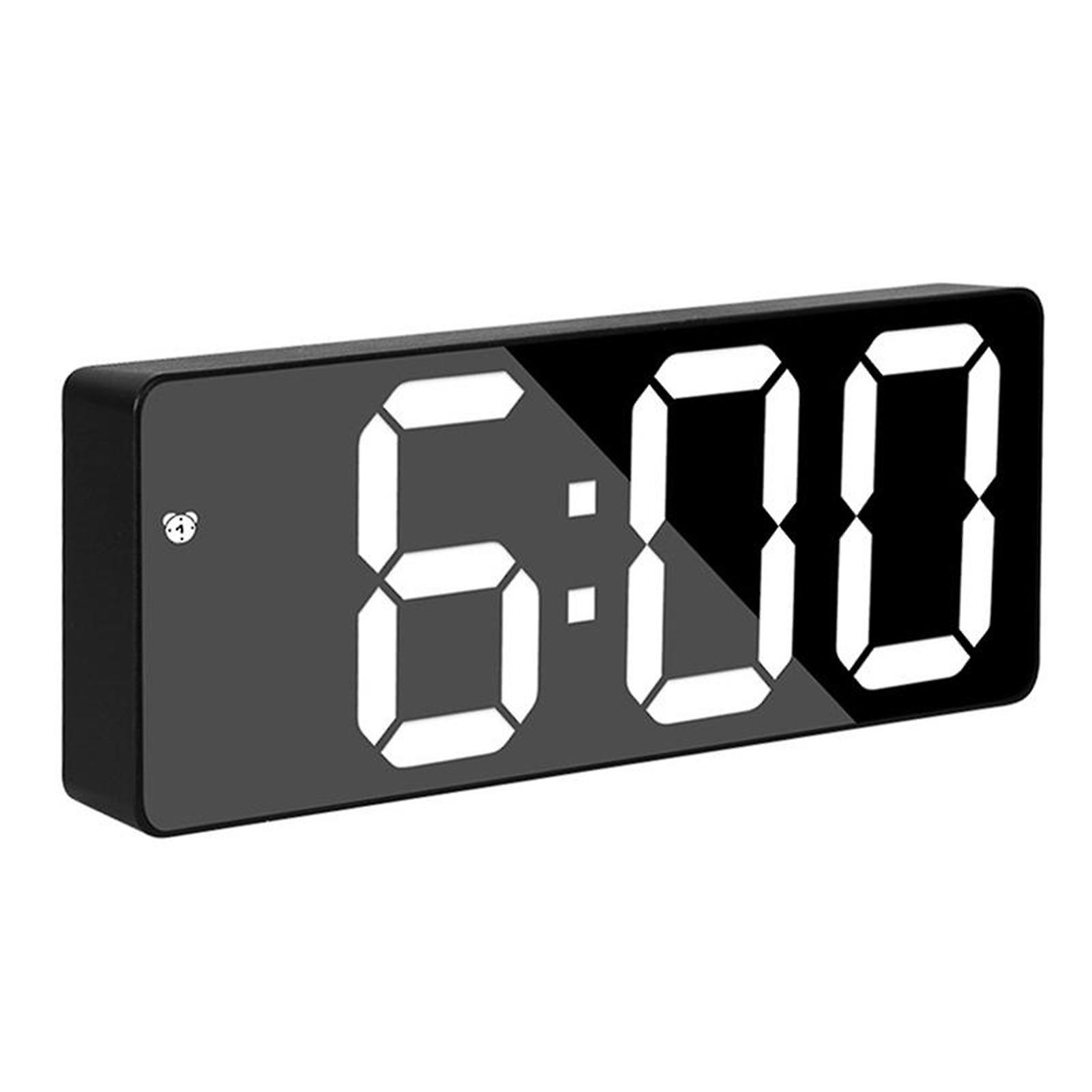 LED Mirror Alarm Clock for Desktop Battery Powered Tabletop Alarm Clock Novelty Gift for Birthday
