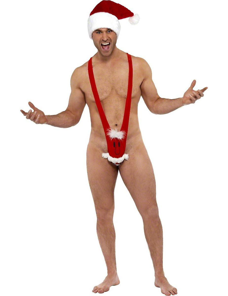 Mankini humorous Santa Claus man