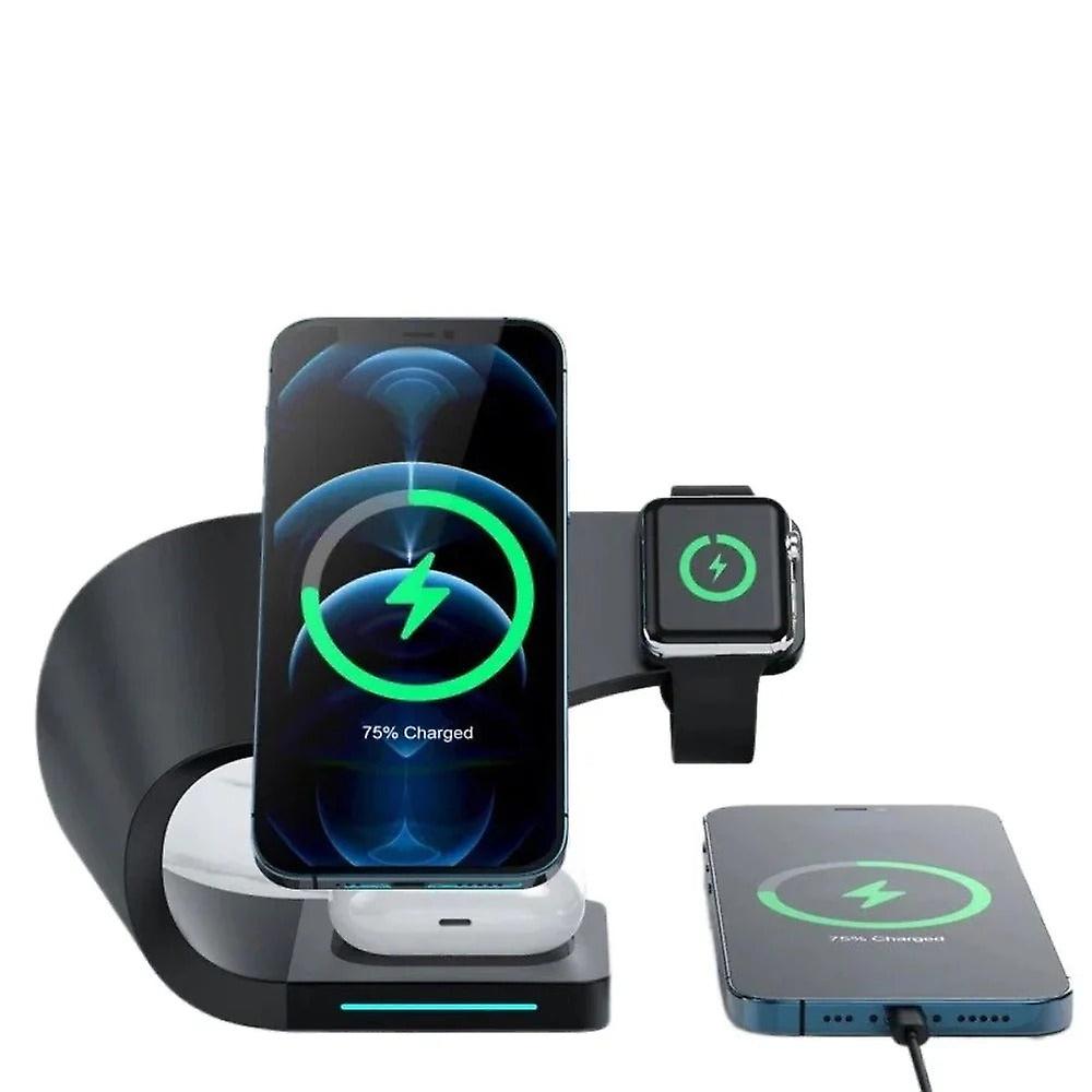 15W Magnetic Wireless Charger Stand For Iphone 14/13/12, Apple Watch, Airpods