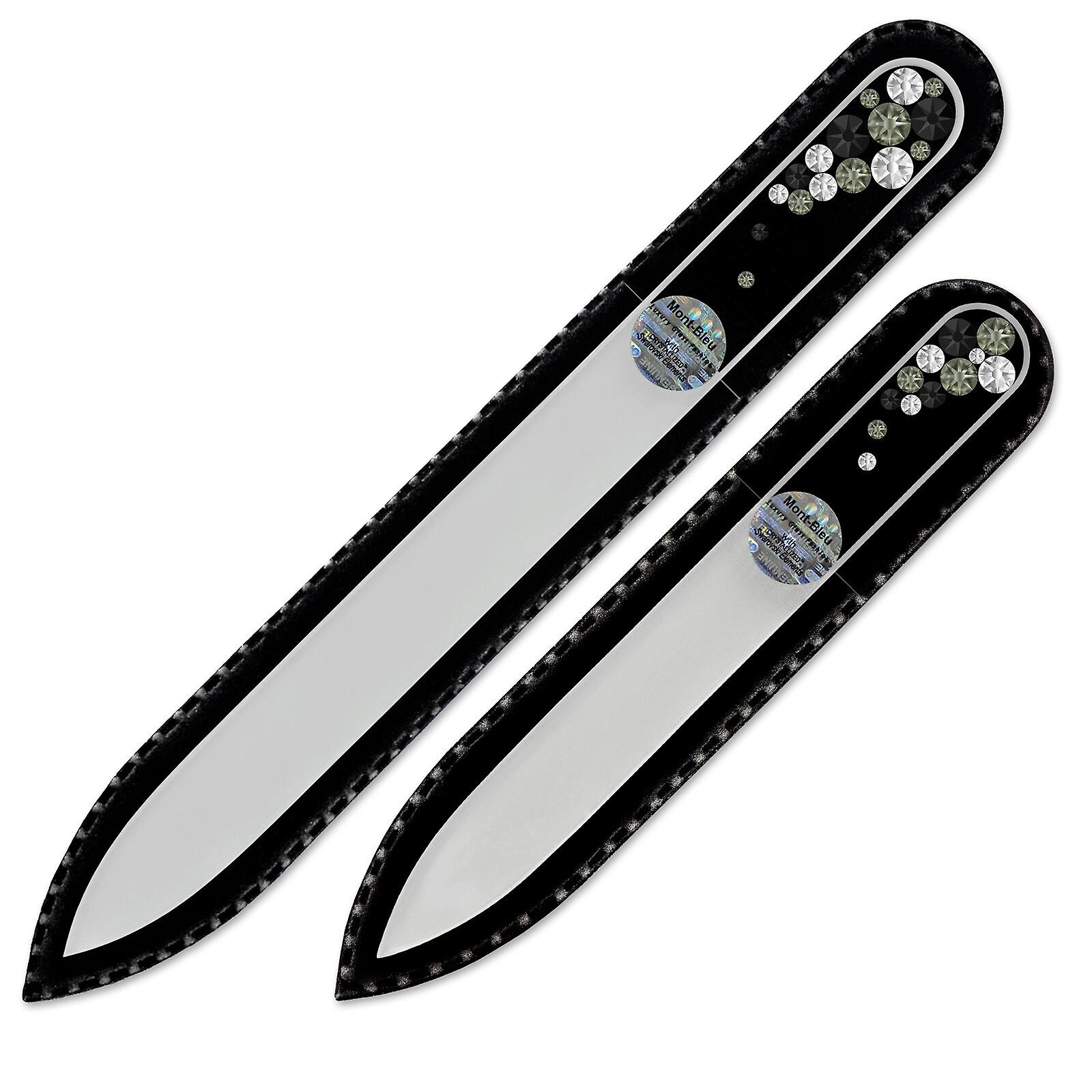 Set of 2 Czech Glass Nail Files with crystals B-MS - Black Diamond