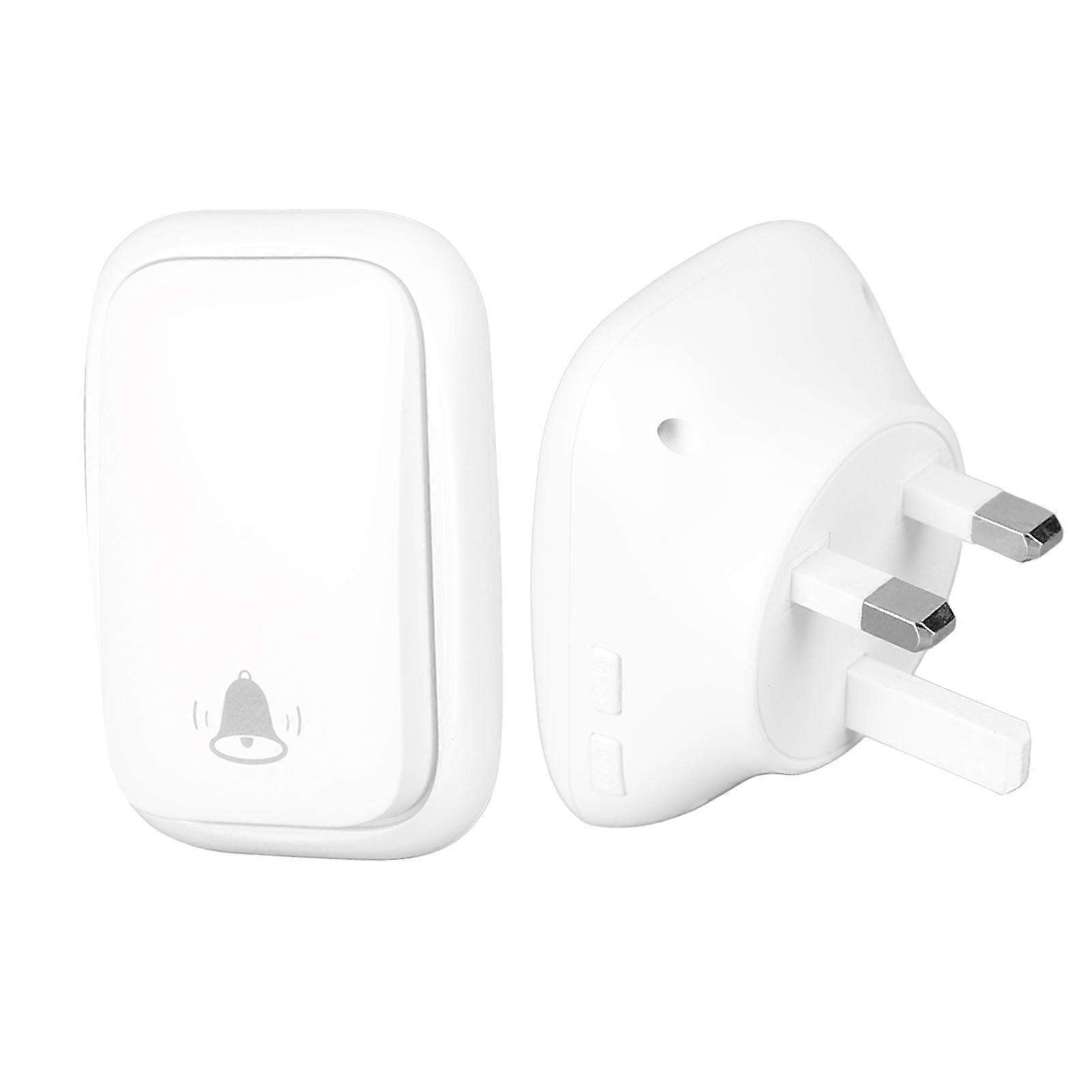 Wireless Self Powered Doorbell White ABS 111g for Home Office