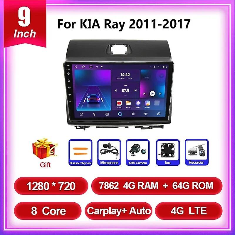 9" Radio For Kia Ray 2011 - 2017 Car Radio 4g Gps Wifi Video Multimedia Player Dsp Ips Carplay Auto 8 Core Android 12 Head Unit