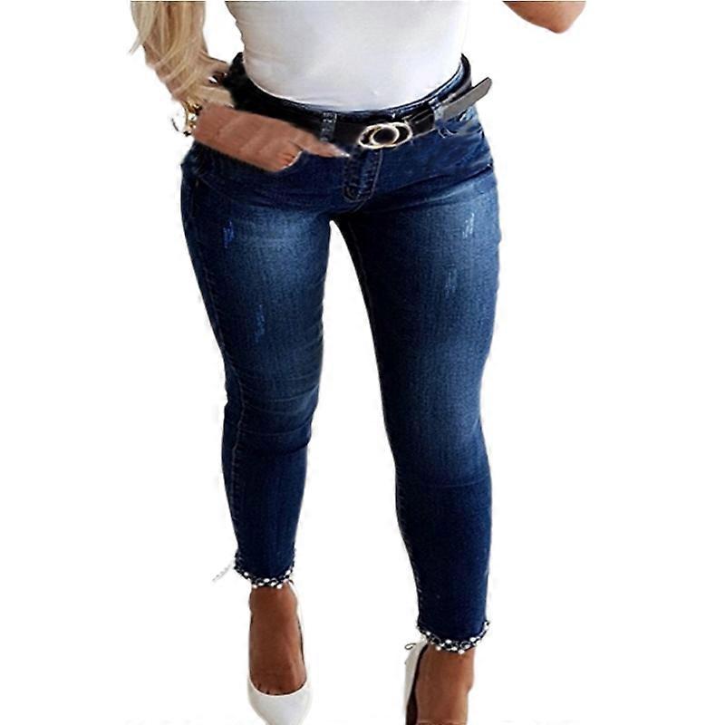 Dames Bow Tie Slim Fitting Denim Broek