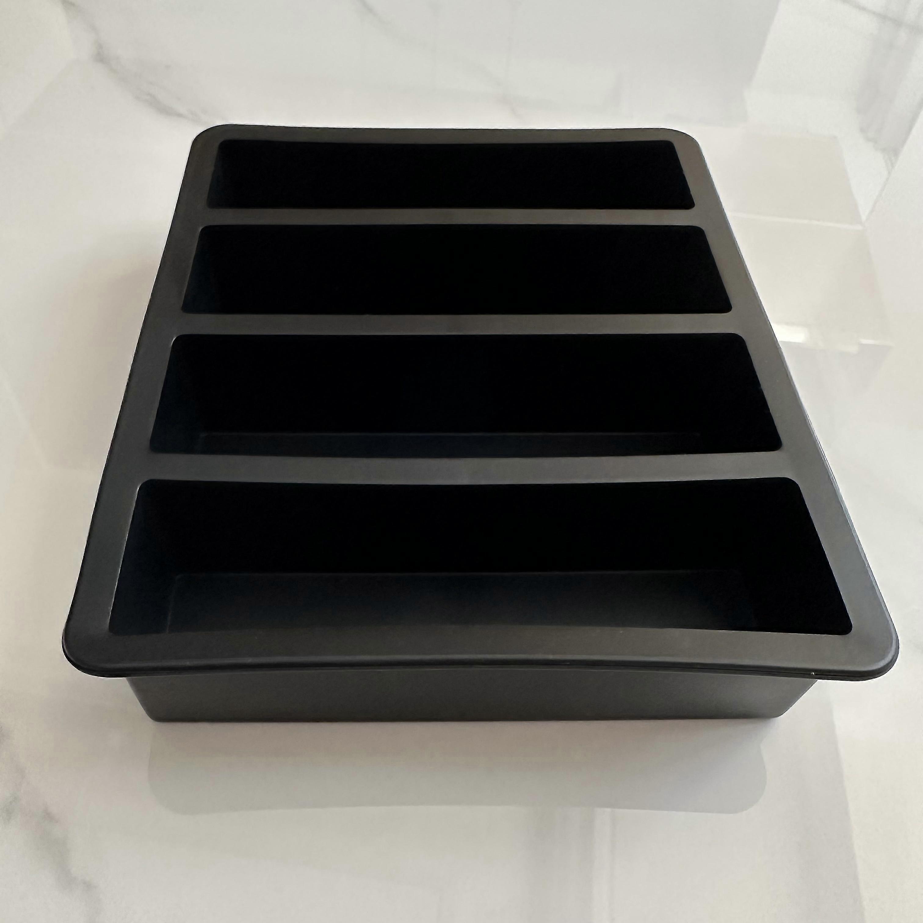 1pc, Rectangular Silicone Mold, 4 Cavity Large Ice Cube Tray, Durable Butter Bar Mold, Chocolate Bar Mold, Ice Bar Mold, Baking Tools, Home Kitchen Ac