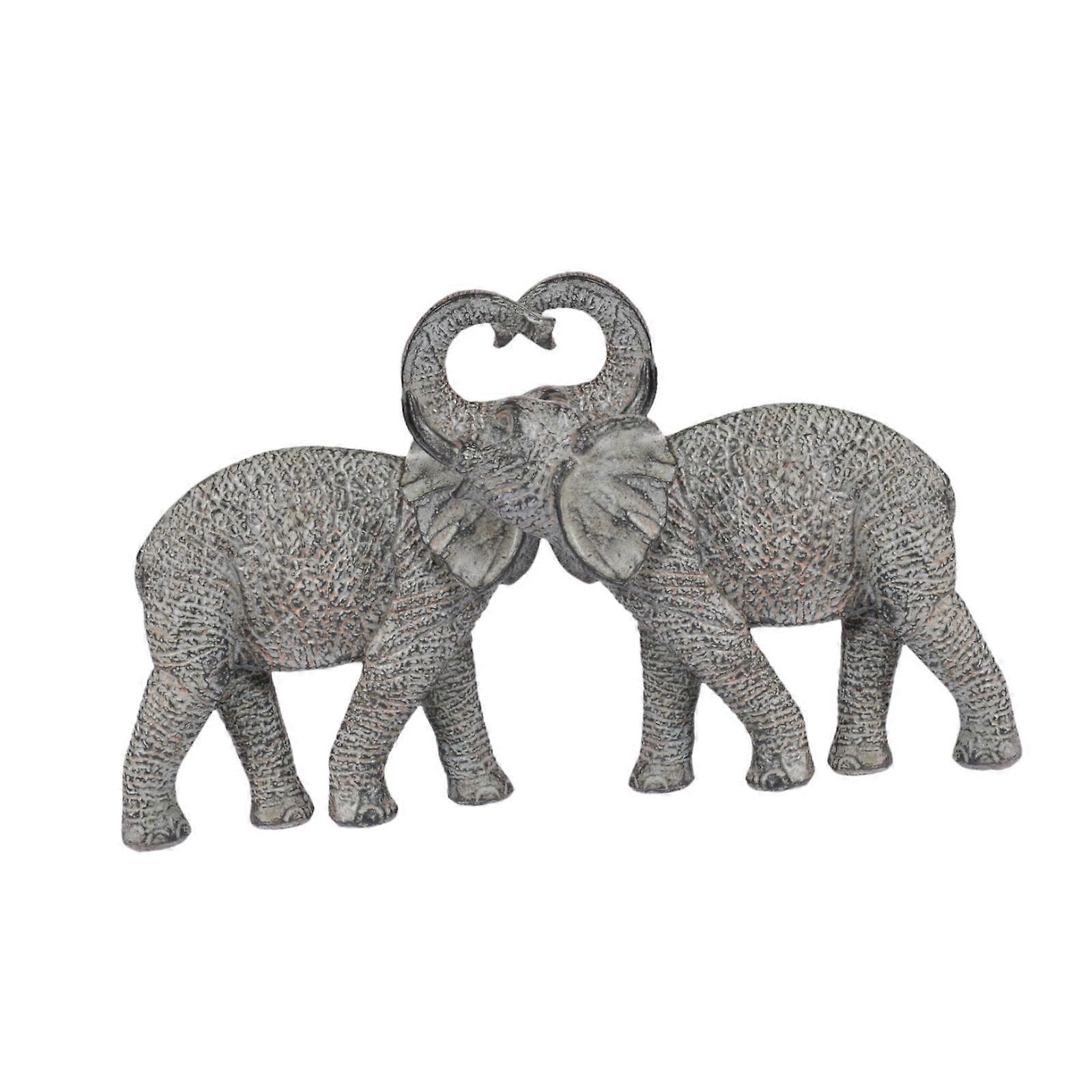 Elephant Statues Ornament Table Resin Sculpture for Office Bookshelf Bedroom Couple Elephants