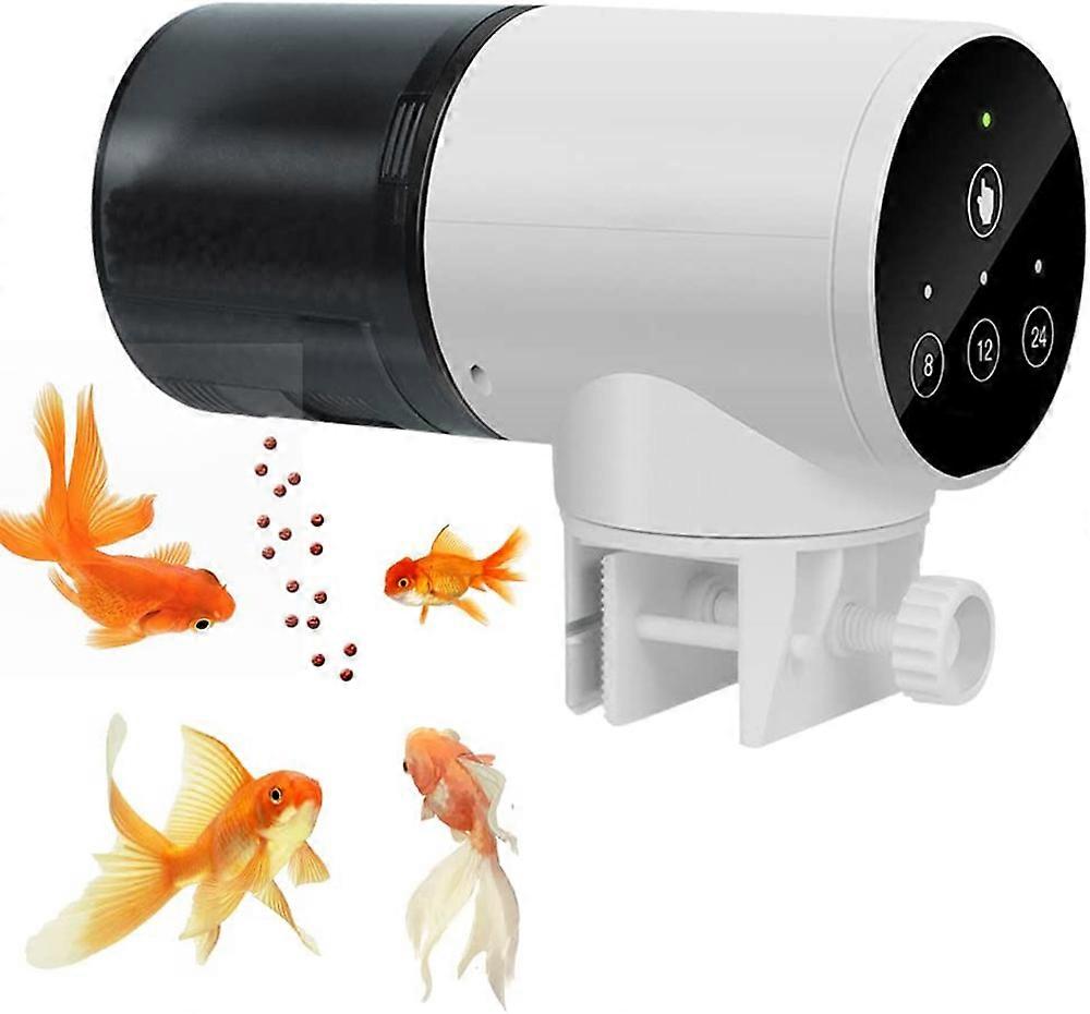 3-Speed Adjustable Automatic Aquarium Feeder, 360 Rotatable Automatic Feeder with Timerwhite15*11cm