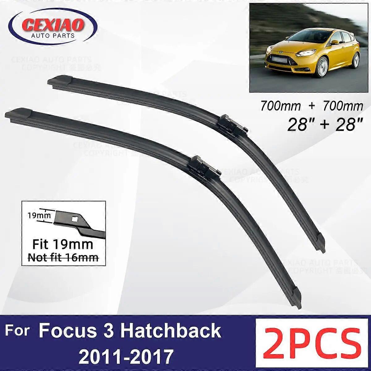 Car Wiper For Ford Focus 3 Hatchback 2011~2017 Front Wiper Blades Soft Rubber Windscreen Wipers Auto Windshield 28" 700mm FN9U5778