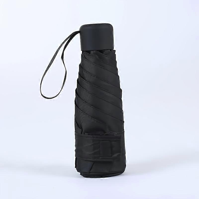 Solid Color Folding Umbrella With UV Protection, 6 Ribs Casual Lightweight Durable & Portable Umbrella For Men & Women