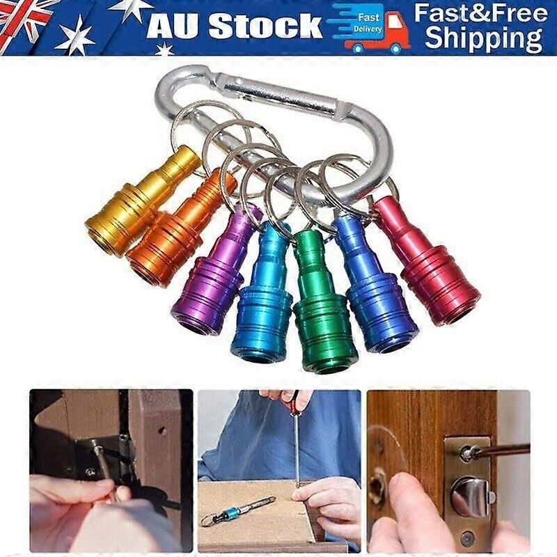 7Pcs Keychain Screw Adapter For 6 35mm Hex Shank Screwdriver Bits Holder Set AU