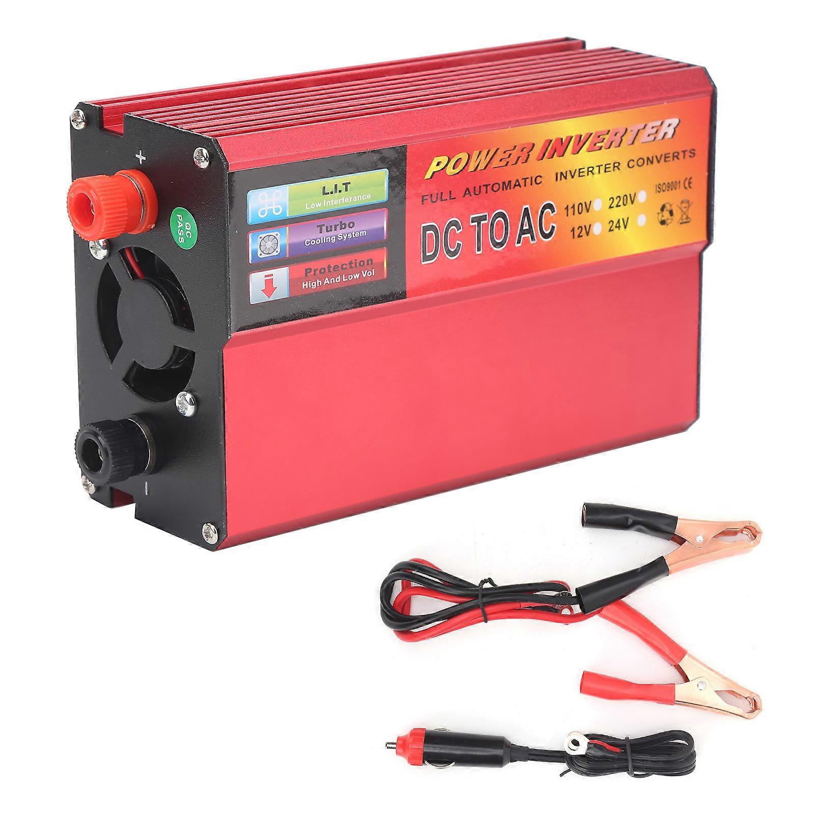 Dc12v To Ac110v 800w Led Volatge Display Power Inverter Modified Sine Wave Smart Multi-function Converter Red