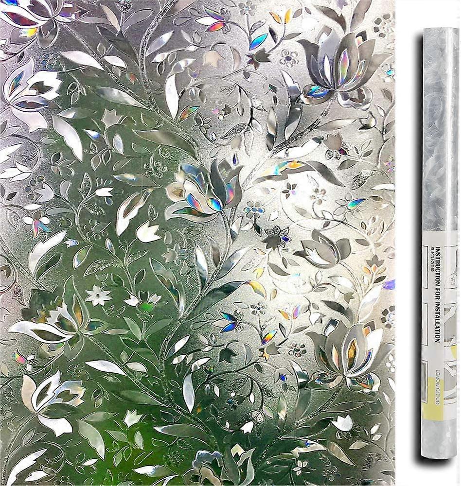 3D electrostatic window film tulip flower pattern 60200cm