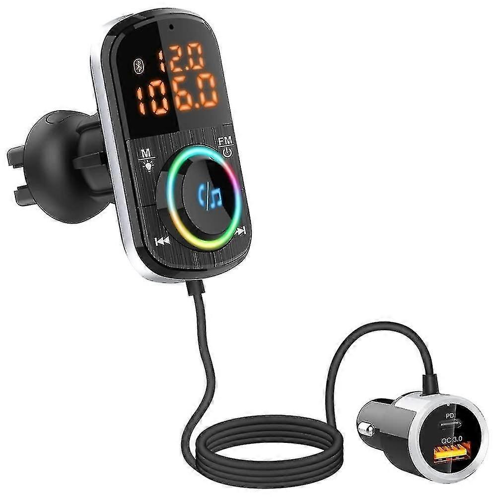 Fm Transmitter Bluetooth 36w Type-c Pd+qc3.0 Car Fast Chargerwireless Bluetooth 5.0 Radio Adapter Ca