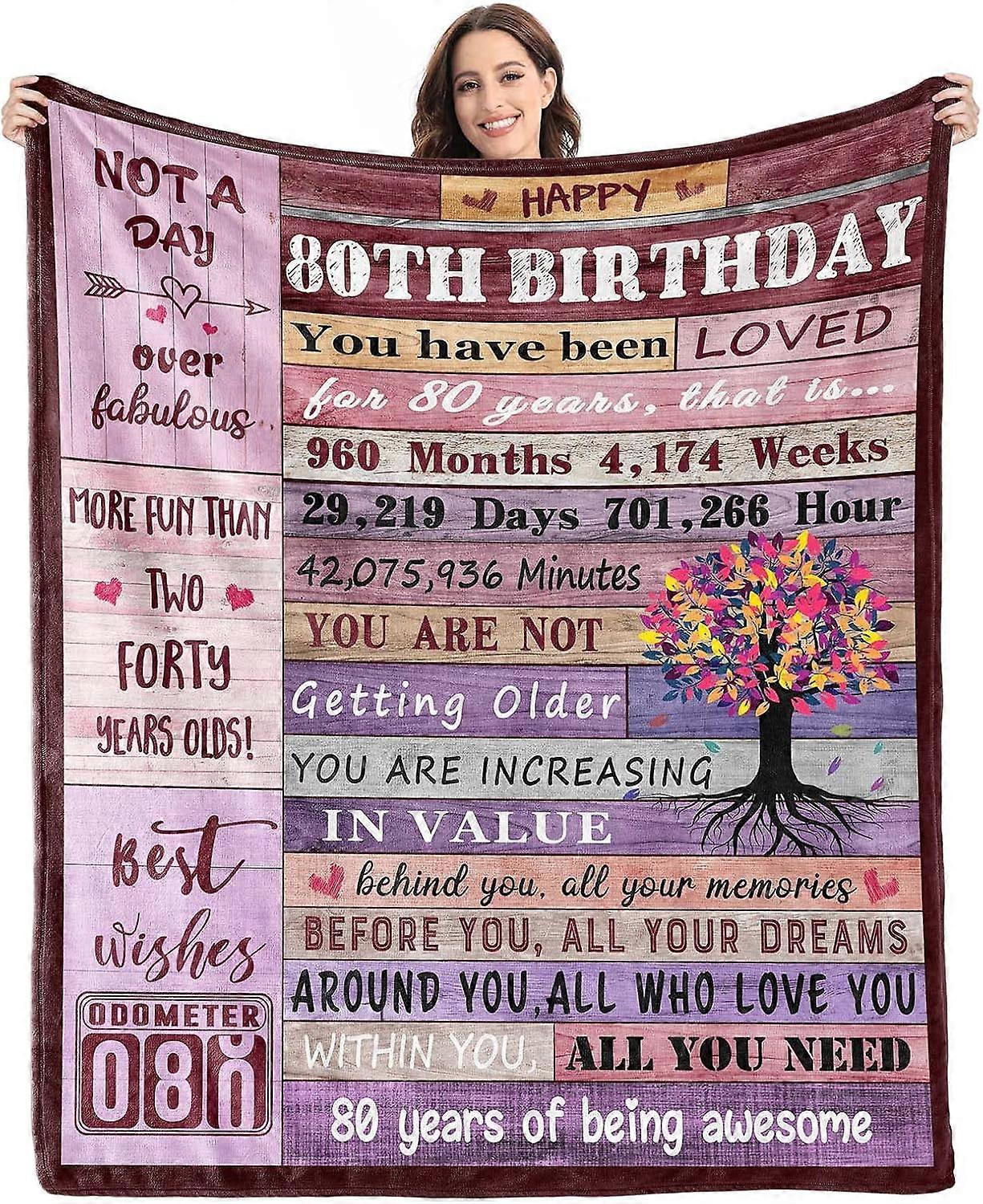 Birthday Blanket Female 80th Birthday Ideas Blanket Presents For - Main Image
