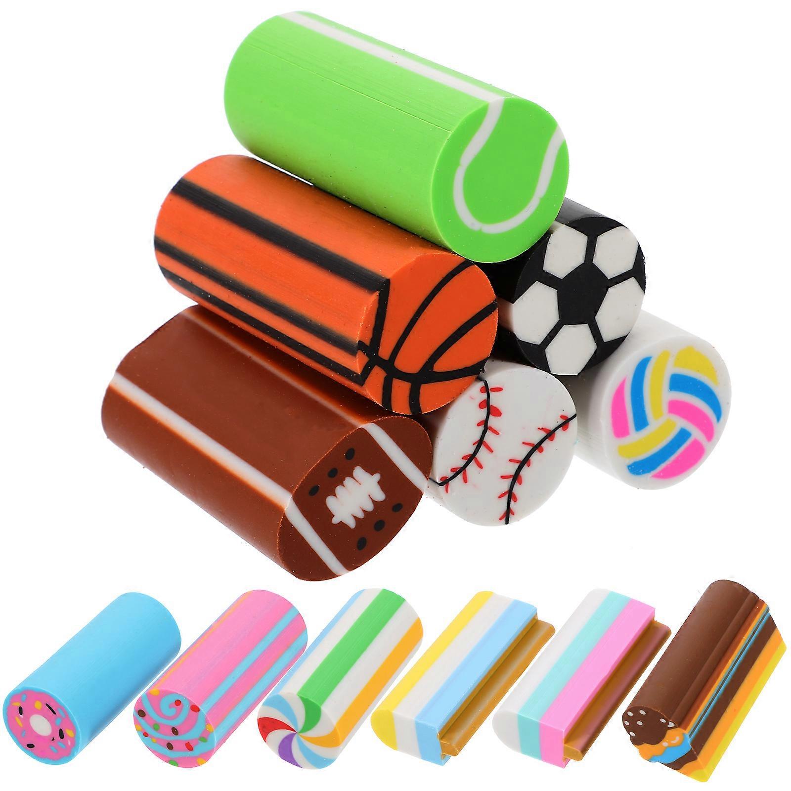 12Pcs Multi-function Erasers Delicate Cuttable Erasers Portable Reward Pencil Eraser