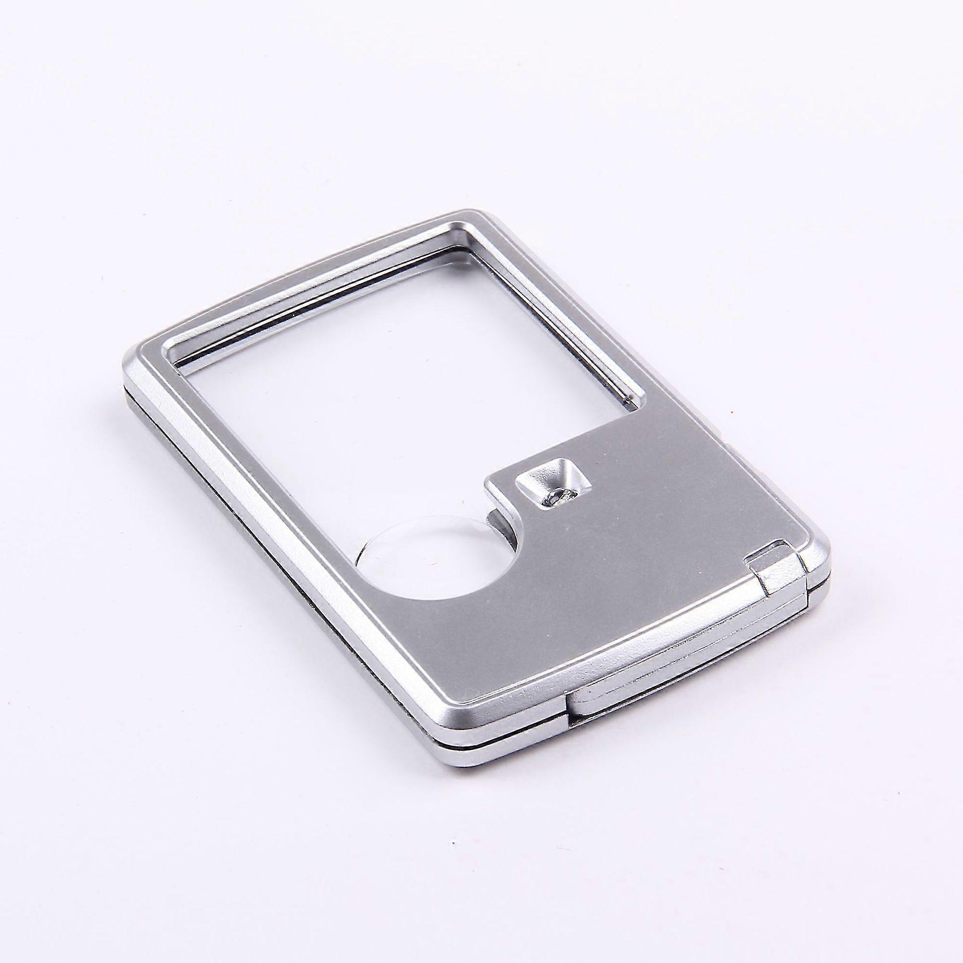 X3 X6 Card Led Magnifier with LED Light Leather Case Magnifying Glass Ultra-Thin Portable Square Loupe