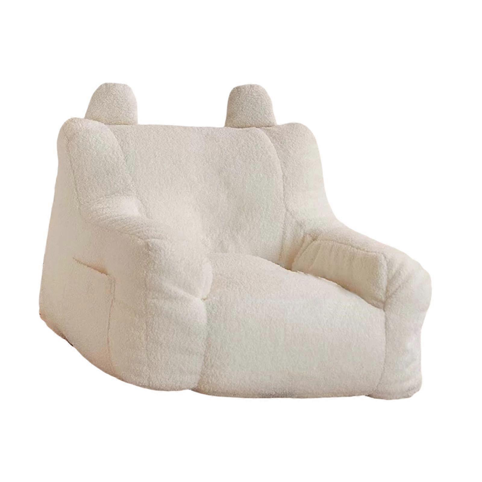 Fasulye Torbası Sandalye Koltuk Lounge Koltuk Oturma Odası Oyun Okuma Süt Beyazı