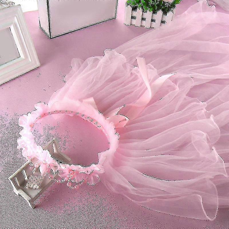 Headband Elegant Wedding Simple Head Tulle For Flower Girls Decor With Pleated Flower