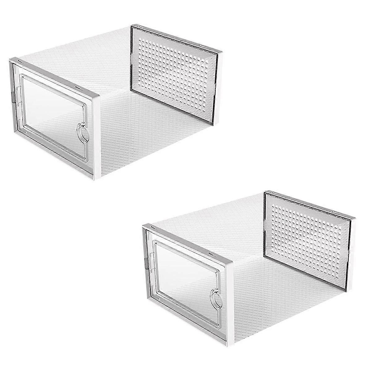 Shoe Storage Box, Clear Transparent Shoe Storage Boxes Hard Plastic Stackable Organiser Containers