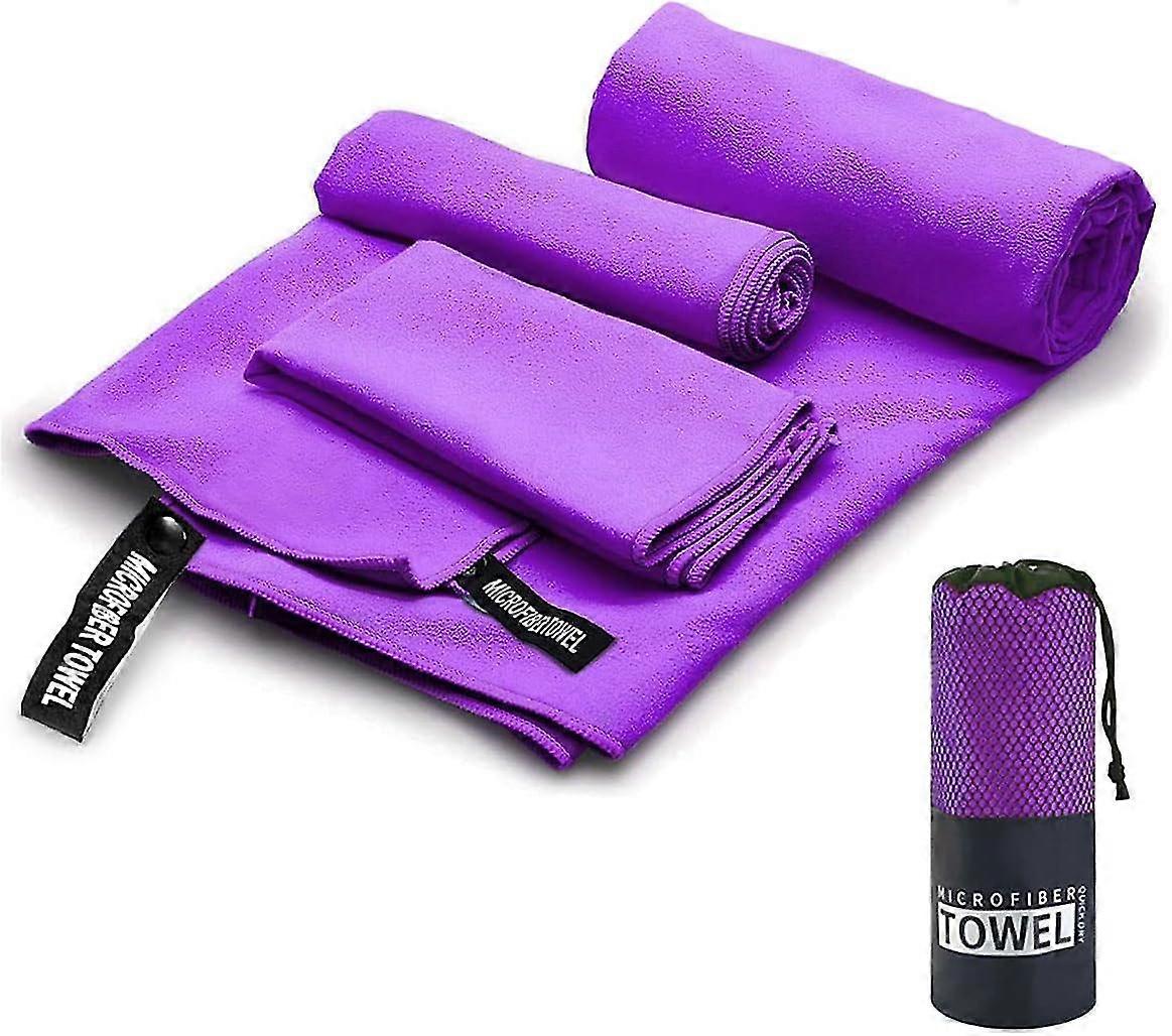 Sports Towels, 3pcs Microfiber Towels, Soft And Lightweight Gym Towels For Swimming, Sports, Bathing, Traveling, Yoga, Etc. With Bag, 3 Sizes (76*152c