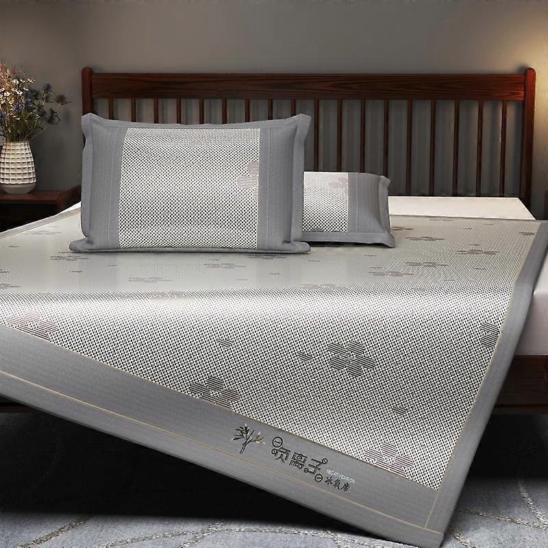 Cool Feeling Ice Silk Bed Sheet Set,Foldable Silky Touch Cooling Mat Mattress Washable