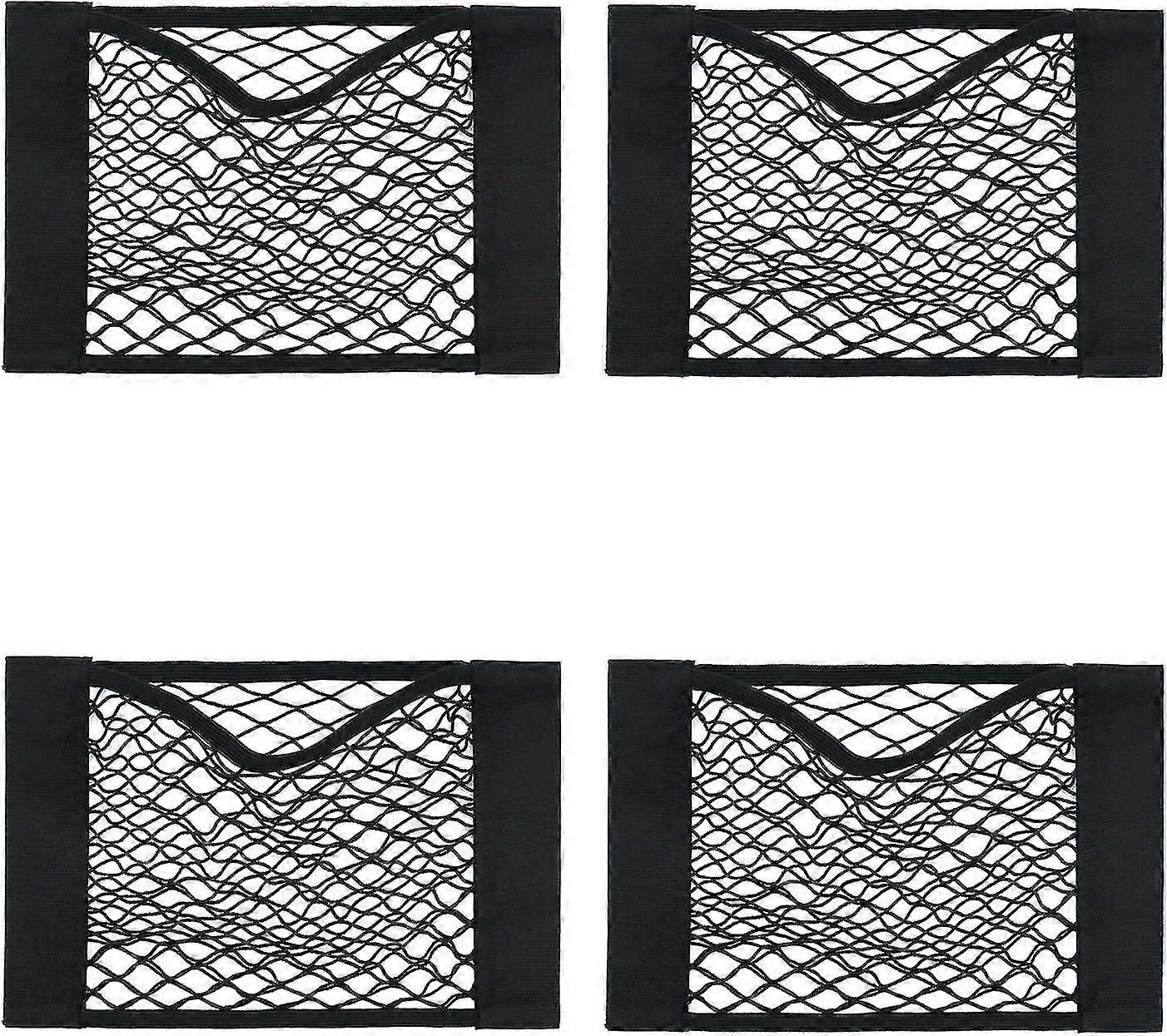 4 Pack Car Storage Net, Magic Adhesive Mesh Cargo Net, Elastic String Net, For Car Suv Truck Campervan, 40 X 25cm
