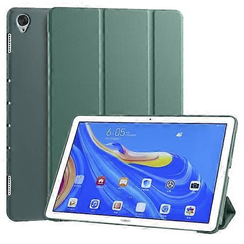 For Huawei MediaPad M6 10.8 inch 3-folding Horizontal Flip PU Leather + Shockproof Honeycomb TPU Case with Holder