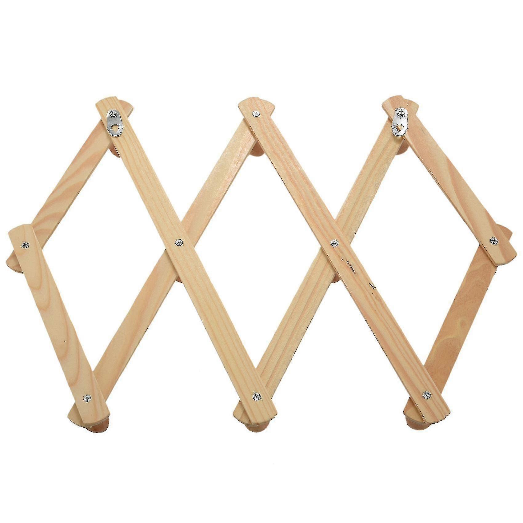 Κρεμάστρα τοίχων ακορντεόν 10 άγκιστρα πακέτο 2 φυσικών ξύλινων τοποθετημένων τοίχων επεκτάσιμο παλτό γόμφων ακορντεόν Ra Hy