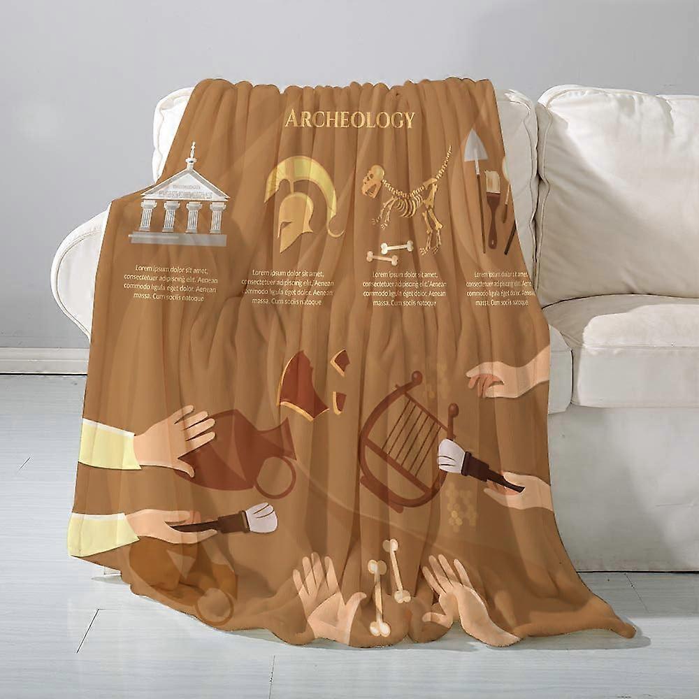 flannel Blanket Sofa ThrowArcheology and Paleontology Archaeological Excavation Ancient History Achaeologists - Versatile Blanket Fluffy Soft Throw fo