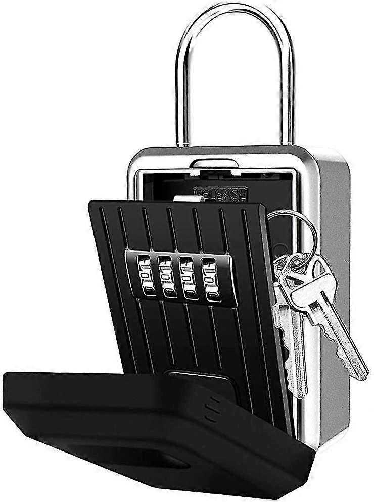 Portable 4-digit Combination Key Box Resettable Code Weatherproof Hang Or Wall