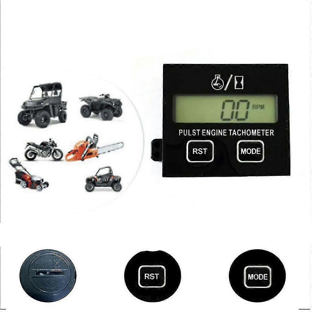 Hour Meter Tachometer Rpm Counter For Snowmobile Skis Motor Lawn Mower