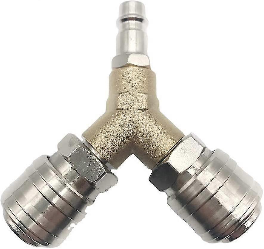 Compressed Air Distributor, Compressed Air Connector, Compressed Air Switch, With Two 1/4 Inch Threaded Connectors, Rust Proof Brass, Fully Assembled