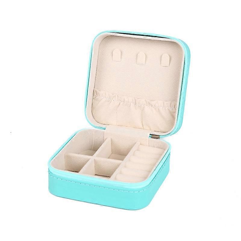 Jewelry travel case mini storage display box (blue)