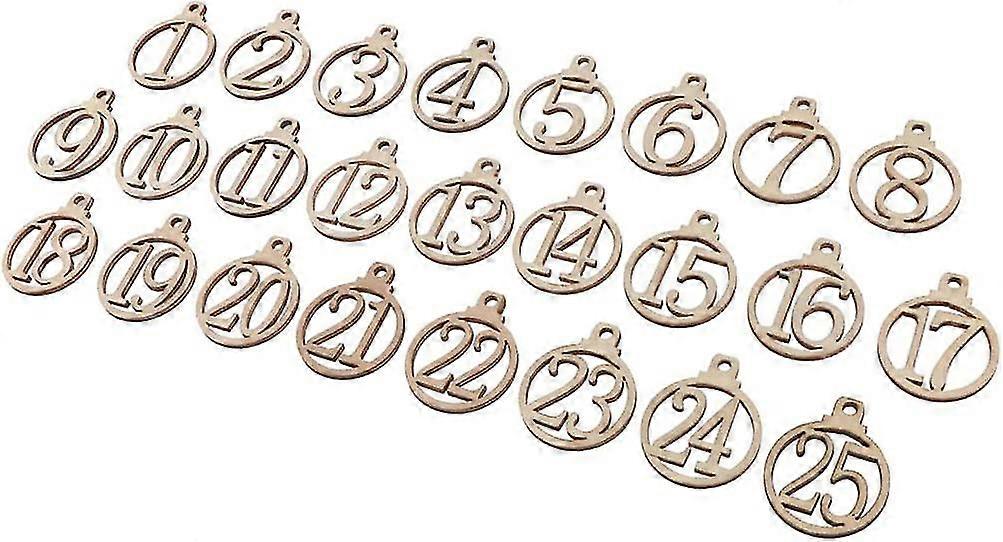 25pcs. Heilwiy Vintage Gift Labels Pendants Label Tags Ornaments With Numbers Shape Gift
