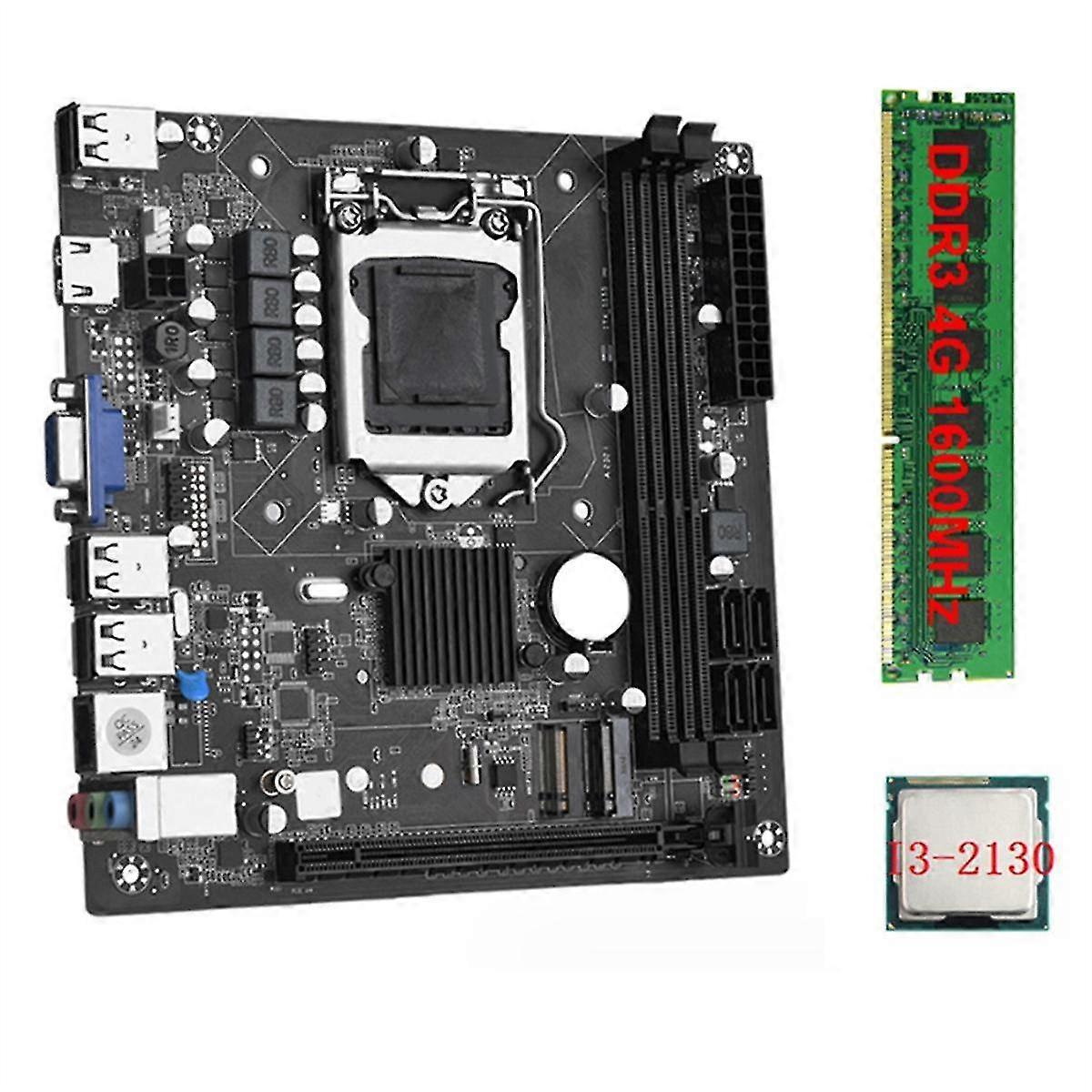 Itx H61 Desktop Motherboard +i3-2130 +1x Ddr3 1600mhz 4g Ram Cpu Lga 1155 Support Up To 16gb Ram Slots 100m Network Card