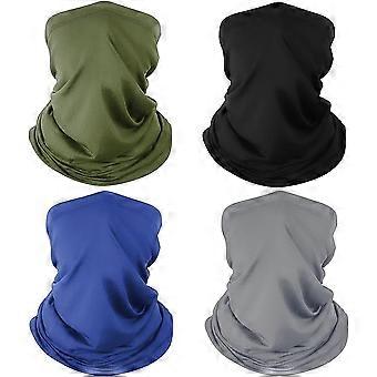 Neck Gaiter Bandana Face Masks: Sun Protective Scarf Crocodile Hoods for Men and Women, 4 Pieces