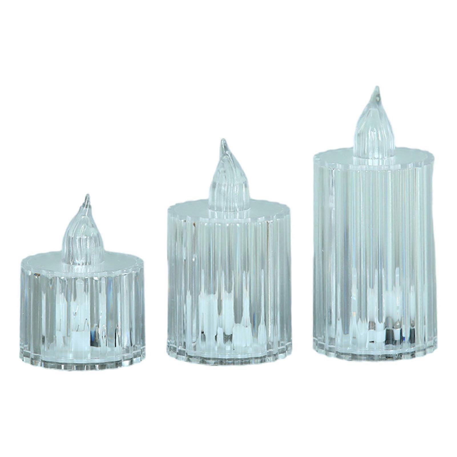 3Pcs Crystal Candle Lights Electronic Flameless LED Light Table Lamp for Wedding Party Home Decoration KAESI
